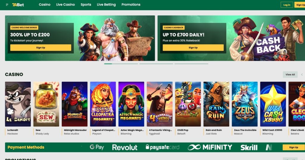 7ABet - Best Hybrid Credit Card Casino & Sportsbook